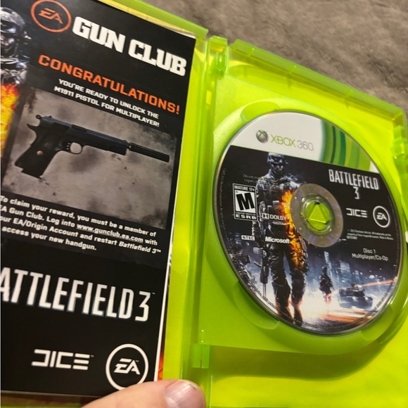 XBOX 360 Battlefield 3 for Xbox 360 by - Green Case. With Manual - Picture 3 of 7